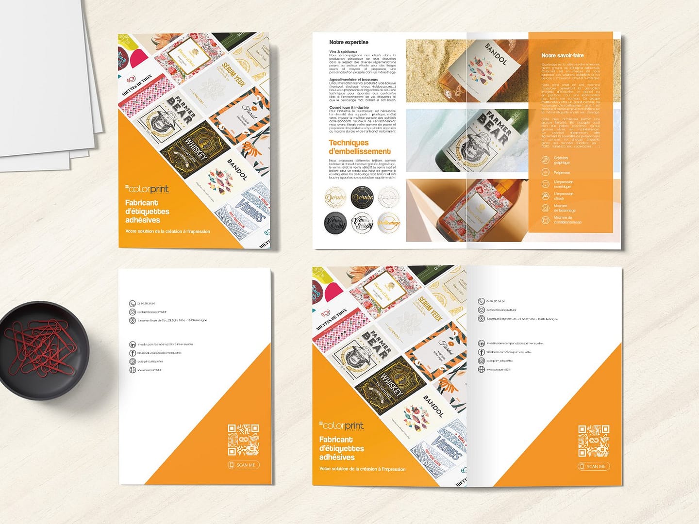 Plaquette commerciale étiquettes adhésives